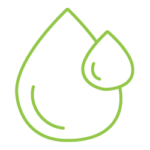 Clean water icon: two drops of sparkling water.
