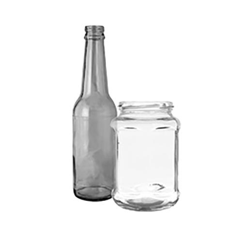 Clean glass bottles and jars.